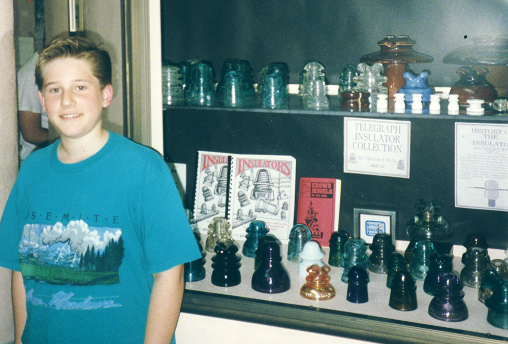 Christian Willis' 1993 Insulator Display at the Laguna Niguel, CA Library